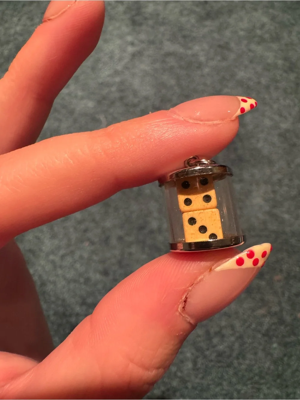 Vintage Sterling Silver Dice Charm